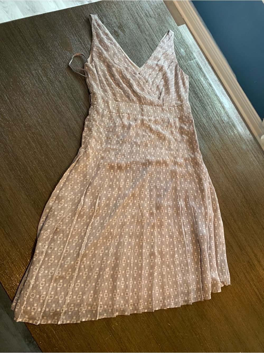Esprit Mauve Geometric Wrap-Front Midi Dress